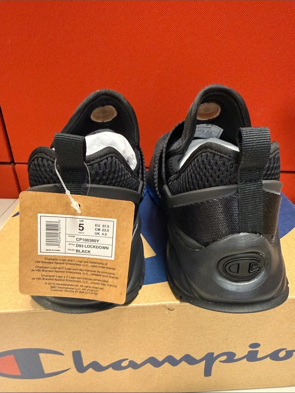 Champion Kids Black Slip-On Mesh Athletic Sneakers